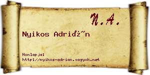 Nyikos Adrián névjegykártya