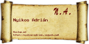 Nyikos Adrián névjegykártya